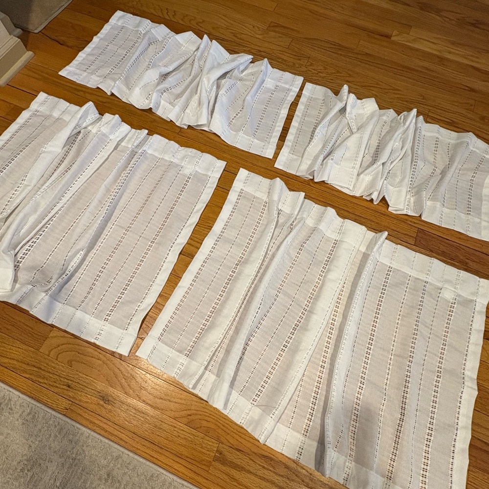 Threshold White Open Weave Cafe Style Curtains